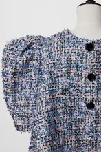 Load image into Gallery viewer, Volume Sleeve A-Line Tweed 2Way Tops | Shiny