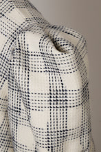 Load image into Gallery viewer, Volume Sleeve A-Line Tweed 2Way Tops | Stone Plaid