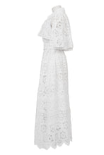 Load image into Gallery viewer, Sleeveless Lace Trench Coat | Shell White