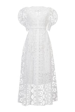 Load image into Gallery viewer, Volume Sleeve Lace Dress | Shell White