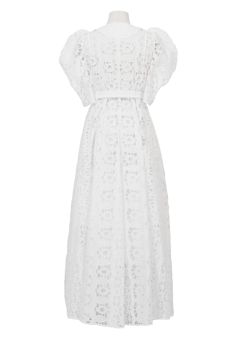 【美品】MARGA／EYELET LACE DRESS／レースワンピース／白 美品】MARGA／EYELET LACE DRESS／レースワンピース／白 2025年