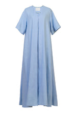 Load image into Gallery viewer, V-Neck Pleated Dress | Sea Blue
