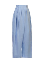 画像をギャラリービューアに読み込む, Gathered Pleated Wide-Leg Pants | Sea Blue