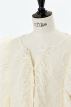 画像をギャラリービューアに読み込む, Wool Mohair Knit Feather Cardigan | Charcoal Grey