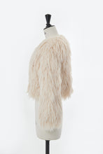 画像をギャラリービューアに読み込む, Long Fur Knit Short Cardigan | Stone