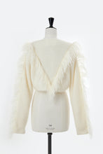 画像をギャラリービューアに読み込む, Wool Mohair Knit Feather Cardigan | Shell White