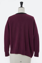 Load image into Gallery viewer, Cashmere V-Neck Asymmetrical Knit with MYLAN Logo | Chocolate