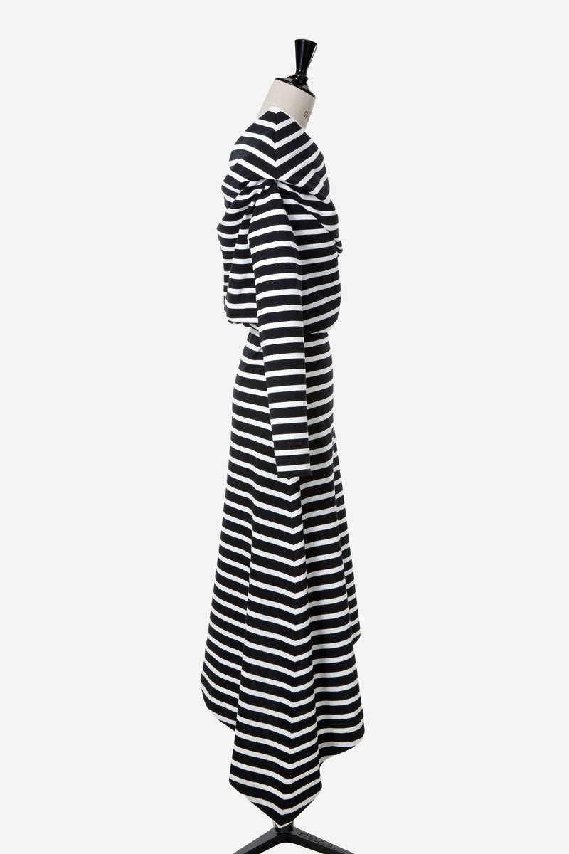 Asymmetric Striped Long Dress | Cherry Red – MYLAN ONLINE SHOP