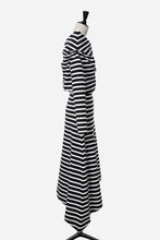 画像をギャラリービューアに読み込む, Asymmetric Striped Long Dress | Sea Blue