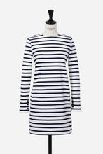 画像をギャラリービューアに読み込む, Back Open Striped Mini Dress | Navy