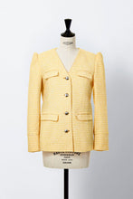 画像をギャラリービューアに読み込む, V-Neck Tweed Jacket | Citrine