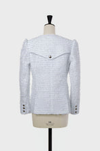 画像をギャラリービューアに読み込む, V-Neck Tweed Jacket | Shell White