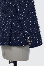 画像をギャラリービューアに読み込む, V-Neck Tweed Jacket | Navy