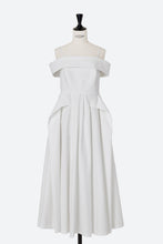 画像をギャラリービューアに読み込む, Off-Shoulder Cotton Pleated & Gathered Dress | Shell White