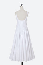 Load image into Gallery viewer, Paneled Pleated Cotton Flared Dress | Shell White