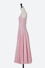 画像をギャラリービューアに読み込む, Paneled Pleated Linen Flared Dress | Stone