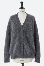 画像をギャラリービューアに読み込む, Wool Mohair Knit Big Cardigan | Charcoal Grey