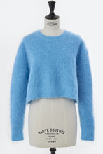 画像をギャラリービューアに読み込む, Wool Mohair Knit Short Top | Sea Blue