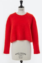 画像をギャラリービューアに読み込む, Wool Mohair Knit Short Top | Red
