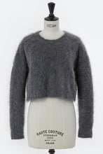 画像をギャラリービューアに読み込む, Wool Mohair Knit Short Top | Charcoal Grey