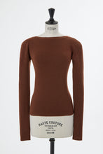 画像をギャラリービューアに読み込む, Cashmere Back-Open Knit Top | Chocolate