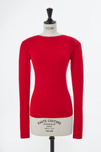 画像をギャラリービューアに読み込む, Cashmere Back-Open Knit Top | Red