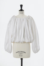 Load image into Gallery viewer, Silk Off-Shoulder Gathered Blouse | Shell White