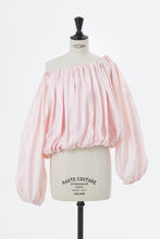 Load image into Gallery viewer, Silk Off-Shoulder Gathered Blouse | Shell White