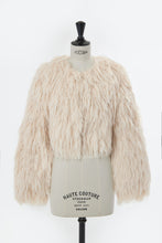 画像をギャラリービューアに読み込む, Long Fur Knit Short Cardigan | Shell White