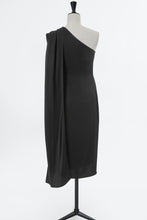 Load image into Gallery viewer, One-Shoulder Satin Dress | Stone