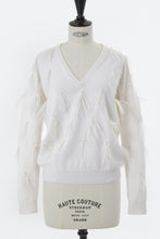 Load image into Gallery viewer, Cashmere Knit with Feathers | Shell White