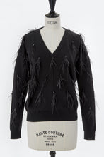 Load image into Gallery viewer, Cashmere Knit with Feathers | Stone
