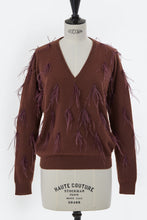 Load image into Gallery viewer, Cashmere Knit with Feathers | Terracotta