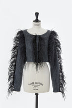画像をギャラリービューアに読み込む, Wool Mohair Knit Feather Cardigan | Charcoal Grey