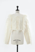 画像をギャラリービューアに読み込む, Wool Mohair Knit Feather Cardigan | Shell White