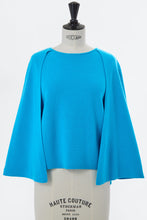 画像をギャラリービューアに読み込む, Wool Cashmere Cape Knit | Turquoise