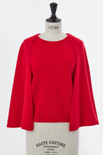 画像をギャラリービューアに読み込む, Wool Cashmere Cape Knit | Red