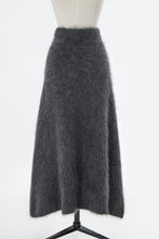 Load image into Gallery viewer, Wool Mohair Knit A-Line Long Skirt | Charcoal Grey