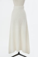 Load image into Gallery viewer, Wool Mohair Knit A-Line Long Skirt | Shell White