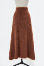 Load image into Gallery viewer, Wool Mohair Knit A-Line Long Skirt | Terracotta