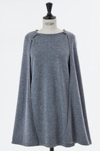 画像をギャラリービューアに読み込む, Wool Cashmere Cape Knit Dress | Charcoal Grey