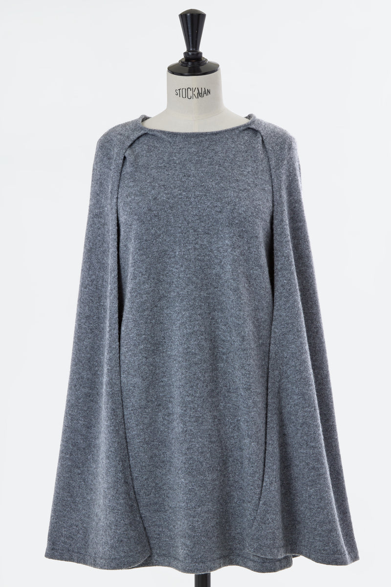 Wool Cashmere Cape Knit Dress | Charcoal Grey – MYLAN ONLINE SHOP