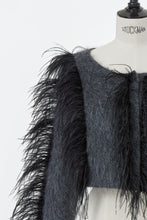 画像をギャラリービューアに読み込む, Wool Mohair Knit Feather Cardigan | Charcoal Grey