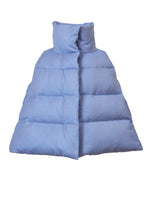 画像をギャラリービューアに読み込む, Tweed Poncho Down Coat | Sea Blue