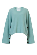 画像をギャラリービューアに読み込む, Cashmere Side Button Knit | Mint