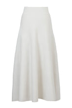 Load image into Gallery viewer, Cashmere Wool Knit Flare Skirt | Pearl