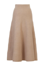 Load image into Gallery viewer, Cashmere Wool Knit Flare Skirt | Ecru