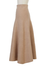 Load image into Gallery viewer, Cashmere Wool Knit Flare Skirt | Stone