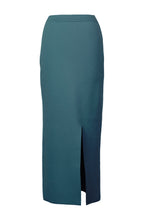 Load image into Gallery viewer, Cashmere Wool Knit Slit Long Skirt | Sage