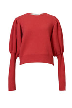 画像をギャラリービューアに読み込む, Bi-Color Puff Sleeve Cashmere Knit Top | Sunshine